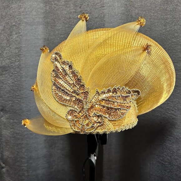 Church Hat golden with Unique Design